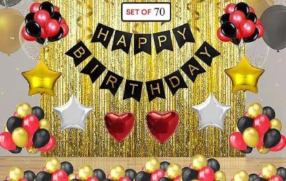 Theme My Party Birthday decoration birthday decoration combo  (Set of 70)