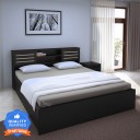 Flipkart Perfect Homes Waltz Engineered Wood King Box Bed  (Finish Color - American Espresso, Delivery Condition - Knock Down)