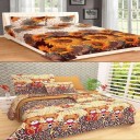 Home Garage 144 TC Microfiber Double Cartoon Bedsheet  (Pack of 2, Multicolor)