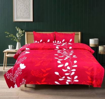 IWS 144 TC Microfiber Double 3D Printed Bedsheet  (Pack of 1, Multicolor)