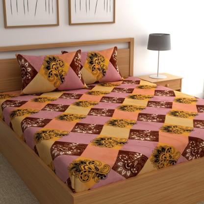Flipkart SmartBuy 160 TC Microfiber Double Printed Bedsheet  (Pack of 1, Multicolor)