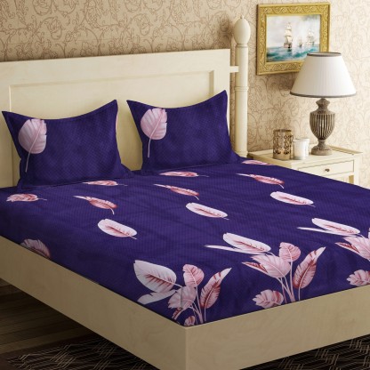 IWS 144 TC Microfiber Double 3D Printed Bedsheet  (Pack of 1, Multicolor)