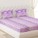 Moca by Monte Carlo 120 TC Cotton Double Printed Flat Bedsheet  (Pack of 1, Purple)