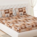 Moca by Monte Carlo 120 TC Cotton Double Printed Flat Bedsheet  (Pack of 1, Gold)