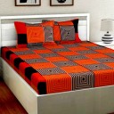 Flipkart SmartBuy 140 TC Microfiber Double Checkered Bedsheet  (Pack of 1, Multicolor)