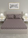 Raymond Home 0 TC Microfiber Double Geometric Bedsheet  (Pack of 1, Brown)