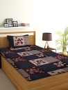 RisingStar 180 TC Cotton Double Printed Flat Bedsheet  (Pack of 1, Brown)