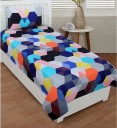 shyokand 144 TC Polycotton Single 3D Printed Bedsheet  (Pack of 1, Multicolor)