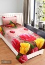 shyokand 144 TC Polycotton Single 3D Printed Bedsheet  (Pack of 1, Multicolor)