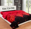 RisingStar 140 TC Microfiber Double Floral Flat Bedsheet  (Pack of 1, Red)