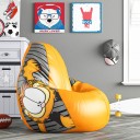 Garfield XL Teardrop Bean Bag  With Bean Filling  (Yellow, Grey)