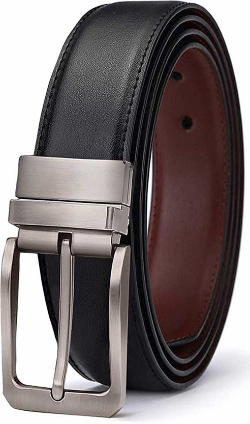 Men Casual, Party, Formal, Evening Black, Brown Texas Leatherite, Artificial Leather Reversible Belt