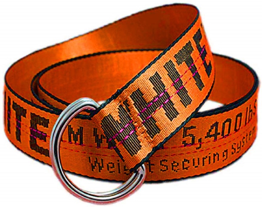 Men Orange Canvas Belt