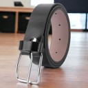 Men Formal Black Artificial Leather Belt