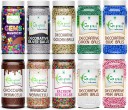 GO GRASS Cake Decorating Set ,Variety of Cake Sprinkles for Cupcakes & More / EACH 80GRAM Sprinkles  (800 g, Pack of 10)