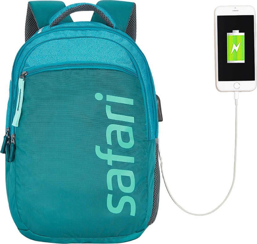 Medium 30 L Laptop Backpack SPREEUSB 19 CASUAL  (Green, Blue)