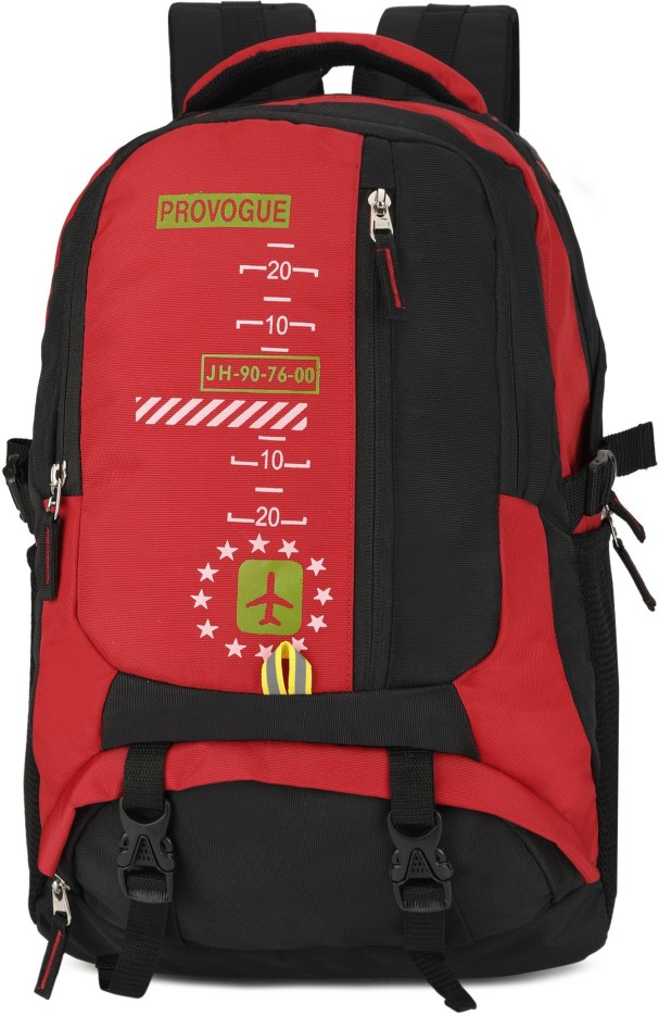 Large 35 L Laptop Backpack Spacy unisex backpack with rain cover-02  (Red, Black)
