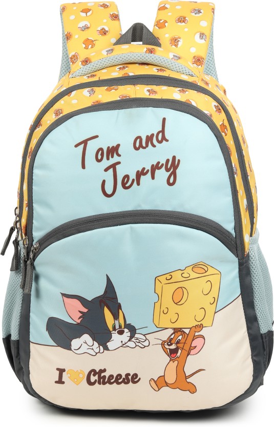 Medium 28 L Backpack 1351|TOM&JERRY Bag |School Bag|Tuition Bag|College Backpack|ForBoys&Girls|18Inch  (Yellow)