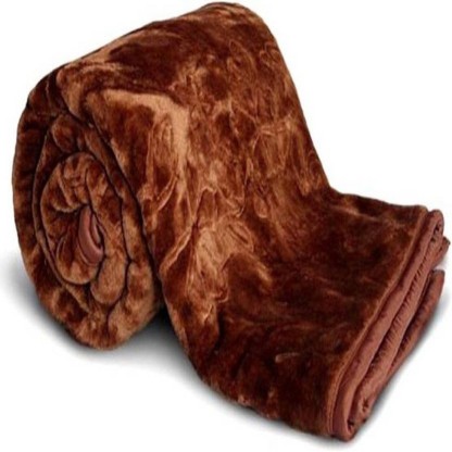MAGICAL Floral Single Mink Blanket  (Microfiber, Brown)