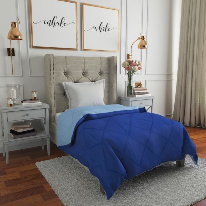 Flipkart Perfect Homes Solid Single Comforter  (Polyester, Light Blue, Dark Blue)