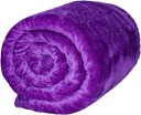 wear me Floral Single Mink Blanket for  Heavy Winter  (Microfiber, Purple)
