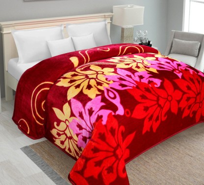 IWS Self Design Double Mink Blanket  (Polyester, Multicolor)