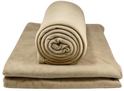 Supreme Home Collective Solid Single Fleece Blanket  (Polyester, Beige)
