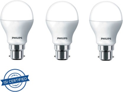 PHILIPS 4 W Standard B22 LED Bulb  (Yellow, Pack of 3)