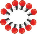 WIPRO 0.5w b-22 red led bulb 0.5 W Standard B22 LED Bulb  (Red, Pack of 12)