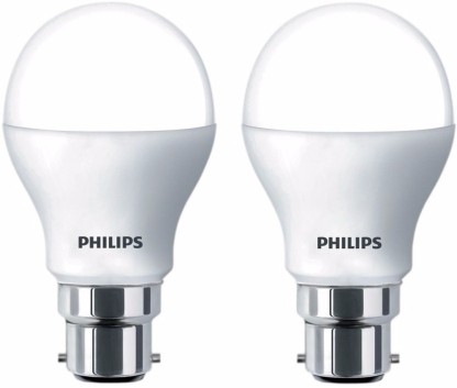 PHILIPS 8.5 W Round B22 LED Bulb  (White, Pack of 2)
