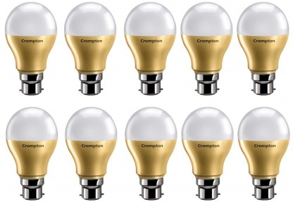 CROMPTON 9 W Round B22 LED Bulb  (White, Pack of 10)