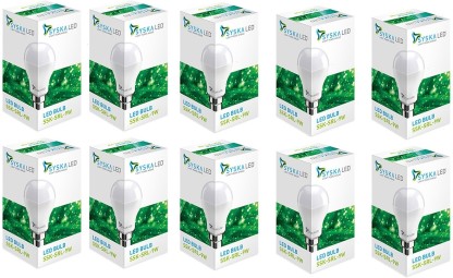 Syska SRL-9W-PO10 9 W Standard B22 LED Bulb  (White, Pack of 10)
