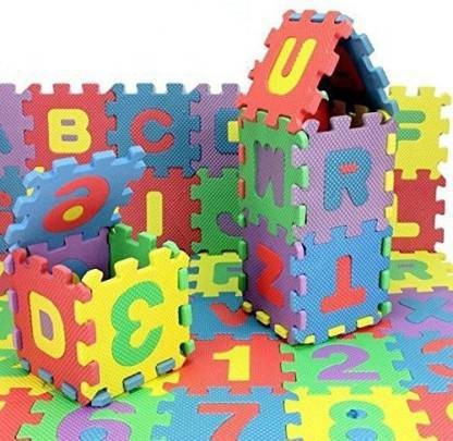DTD Creation 36 piece Art and Puzzle Mat for Kids  (Multicolor)