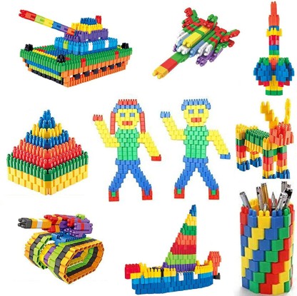 TechHark 200+ PCS Creative Bullets Shaped Stem Building Blocks Toy Set For Kids (Made In India)  (Multicolor)