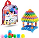 Planet of Toys Creative Learning Educational Hexagon Building Block Pack of 100 Pcs in 10 Colors For Kids  (Multicolor)