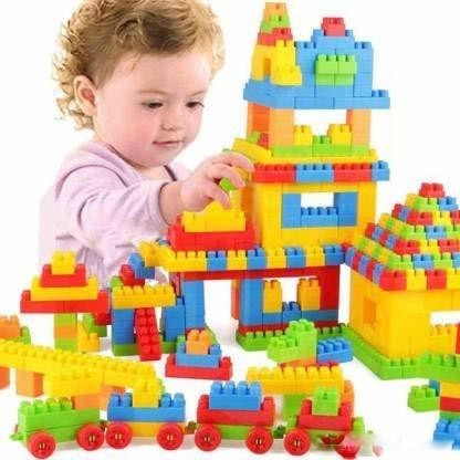 ARIZON DIY Plastic Building Blocks for Kids 60+ pcs  (Multicolor)