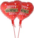 AMFIN Printed (Pack OF 2) Happy Valentine's Day Heart Shape Balloons / Red Foil Balloon For Valentine Decorations Material / Heart Shape Balloons for Decoration / Happy Valentines Day Decoration- Red & White Balloon  (Red, White, Pack of 2)