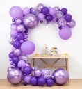 R G ACCESORIES Solid Purple confetti balloon garland kit 85 pcs for birthday, baby shower, wedding Balloon  (Purple, Pack of 85)