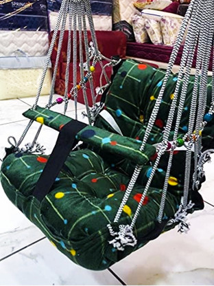 Jantrex Cotton Swing for Kids Baby's Children Folding and Washable 1-3 Years with Safety Belt Home Garden Jhula for Babies Swings  (Multicolor)