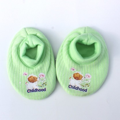 Childhood Baby Booties 01 Booties  (Toe to Heel Length - 12 cm, Green)
