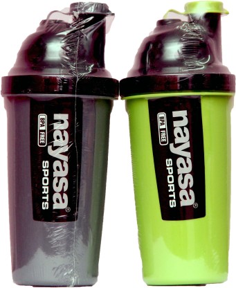 NAYASA SHAKER 700 ml Bottle  (Pack of 2, Multicolor, Plastic)