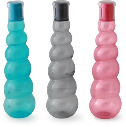 masterware Shank 1000 ml Bottle  (Pack of 3, Blue, Pink, Black, PET)