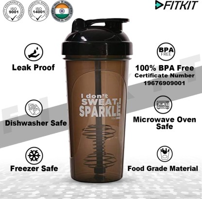 FITKIT Classic Bottle 700 ml Shaker  (Pack of 1, Brown, Plastic)