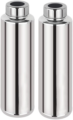 Kimaya Stainless Steel water bottle 1000 ml Bottle  (Pack of 2, Silver, Steel)