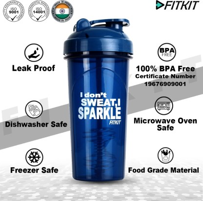 FITKIT FKSB07 Classic 700 ml Shaker  (Pack of 1, Blue, Plastic)