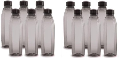 cello CRYSTAL 1000 ml Bottle  (Pack of 12, Black, PET)