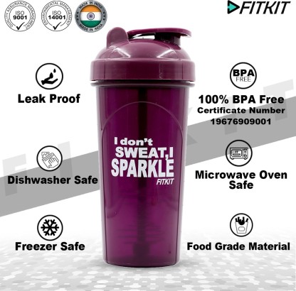 FITKIT FKSB09 Classic 700 ml Shaker  (Pack of 1, Purple, Plastic)