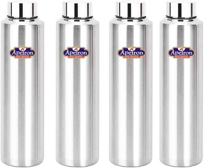 Apeiron MAT FRIDGE BOTTLE PK 4 1000 ml Bottle  (Pack of 4, Silver, Steel)