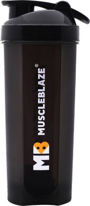 MUSCLEBLAZE Shaker Bottle, 100% Leakproof, BPA-Free Blender Bottle for Protein and Water 650 ml Shaker  (Pack of 1, Black, Plastic)