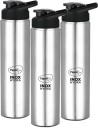 Pigeon Inox Hydra 900 ml Bottle  (Pack of 3, Black, Steel/Chrome, Steel)